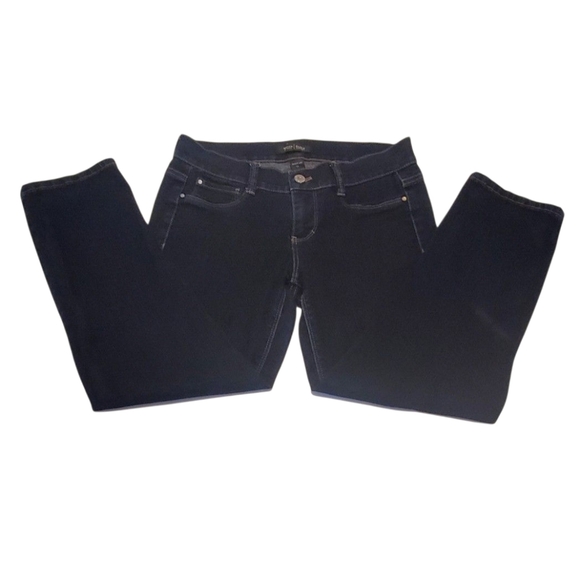 White House Black Market Dark Blue Denim Cropped Skinny Stretch Jeans Size XS - Picture 6 of 6
